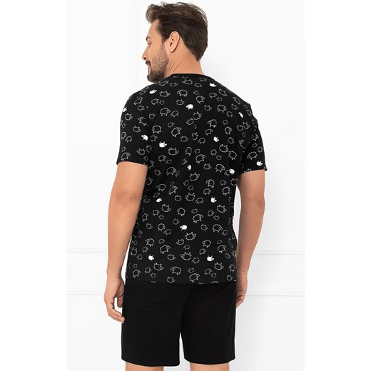 Krótka piżama męska w owce Wito, Kolor czarny-wzór, Rozmiar M, Italian Fashion ze sklepu Intymna w kategorii Piżamy męskie - zdjęcie 185799198
