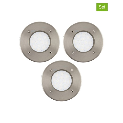 EGLO Lampy zewnętrzne LED (3 szt.) &quot;Lamedo&quot; w kolorze srebrnym - Ø 10 cm ze sklepu Limango Polska w kategorii Dekoracje i akcesoria ogrodowe - zdjęcie 185800468