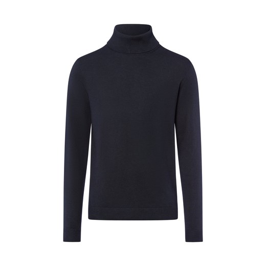 Finshley & Harding Sweter męski Mężczyźni Bawełna granatowy jednolity ze sklepu vangraaf w kategorii Swetry męskie - zdjęcie 185801228