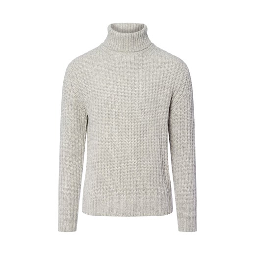 Finshley & Harding London Męski sweter z dzianiny - New Duff Mężczyźni dzianina grubo tkana jasny szary marmurkowy ze sklepu vangraaf w kategorii Swetry męskie - zdjęcie 185801248
