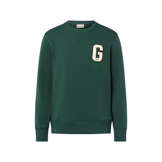 Gant Bluza męska - G Badge Mężczyźni Bawełna jodłowy jednolity ze sklepu vangraaf w kategorii Bluzy męskie - zdjęcie 185801255