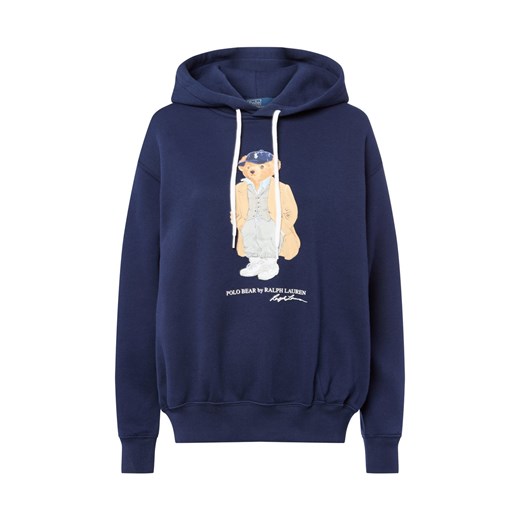 Polo Ralph Lauren Damski sweter z kapturem Kobiety Bawełna granatowy nadruk ze sklepu vangraaf w kategorii Bluzy damskie - zdjęcie 185801257