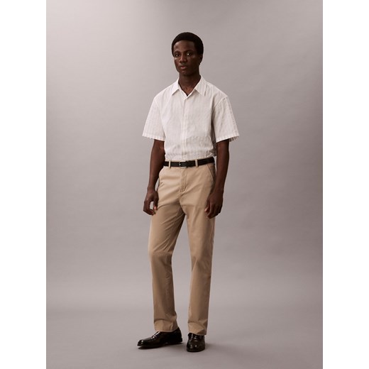 Calvin Klein Jeans Męskie chinosy Mężczyźni Bawełna wielbłądzi jednolity ze sklepu vangraaf w kategorii Spodnie męskie - zdjęcie 185801287