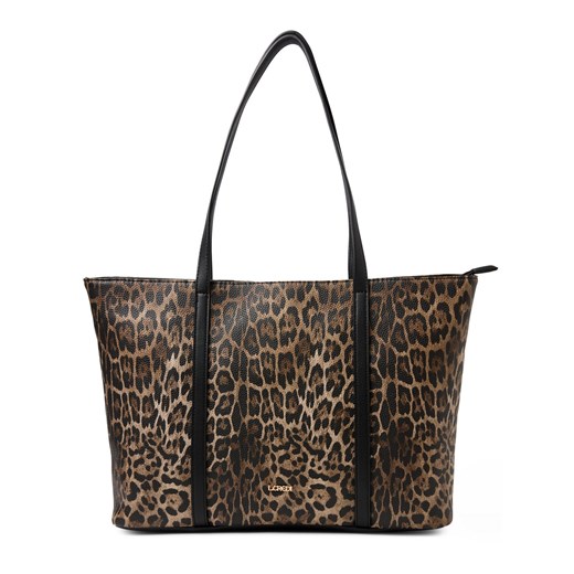 L.Credi Sprzedawca damski - Phaedra Kobiety Sztuczna skóra brązowy wzorzysty ze sklepu vangraaf w kategorii Torby Shopper bag - zdjęcie 185801306