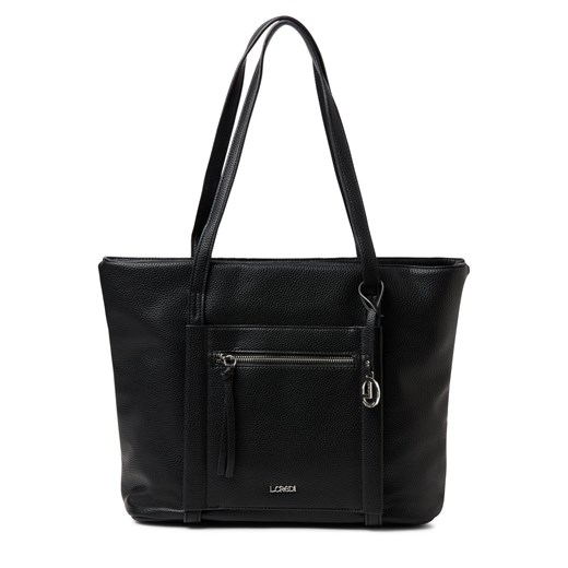 L.Credi Damski shopper - Merle Kobiety Sztuczna skóra czarny jednolity ze sklepu vangraaf w kategorii Torby Shopper bag - zdjęcie 185801307
