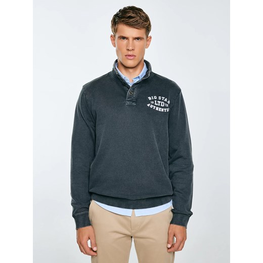 Bluza męska ze stójką czarna Julian 906 ze sklepu Big Star w kategorii Bluzy męskie - zdjęcie 185801729