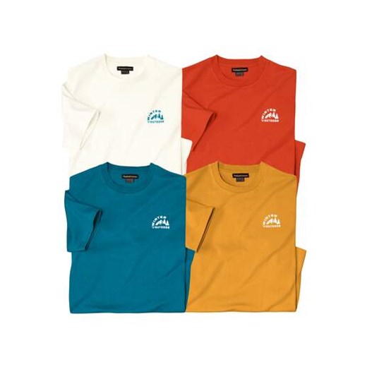 Zestaw 4 koszulek Outdoor ze sklepu Atlas For Men w kategorii T-shirty męskie - zdjęcie 185801898