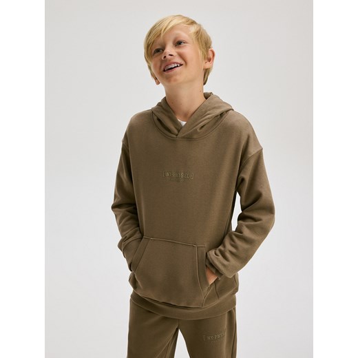 Reserved - Bluza z kapturem - beżowy Reserved 146 (10 lat) okazja Reserved