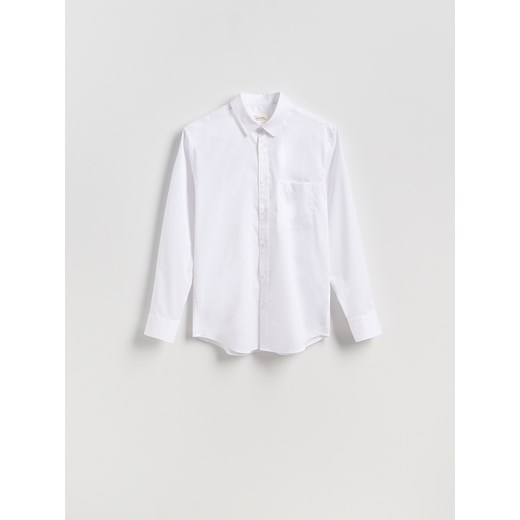 Reserved - Bawełniana koszula slim fit - biały ze sklepu Reserved w kategorii Koszule męskie - zdjęcie 185802147