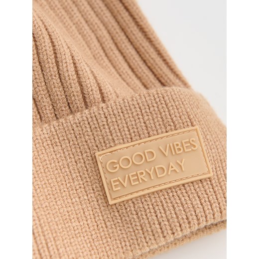 Reserved - Dzianinowa czapka z wiskozą - beżowy Reserved 9-13 lat Reserved