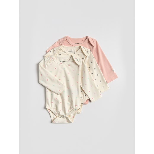Reserved - Bawełniane body 3 pack - złamana biel ze sklepu Reserved w kategorii Odzież dla niemowląt - zdjęcie 185802565