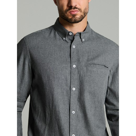 Sinsay - Bawełniana koszula slim fit - szary Sinsay 2XL Sinsay