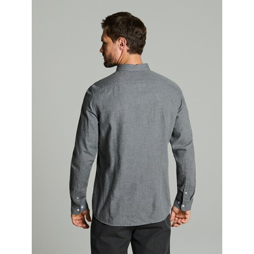 Sinsay - Bawełniana koszula slim fit - szary Sinsay XL Sinsay