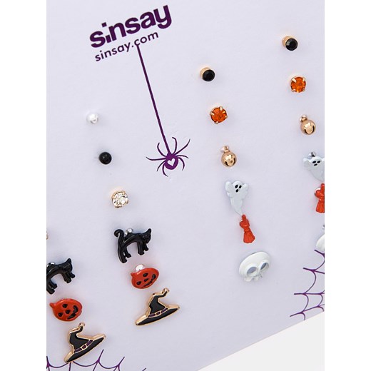 Sinsay - Kolczyki 12 pack - wielobarwny Sinsay One Size Sinsay