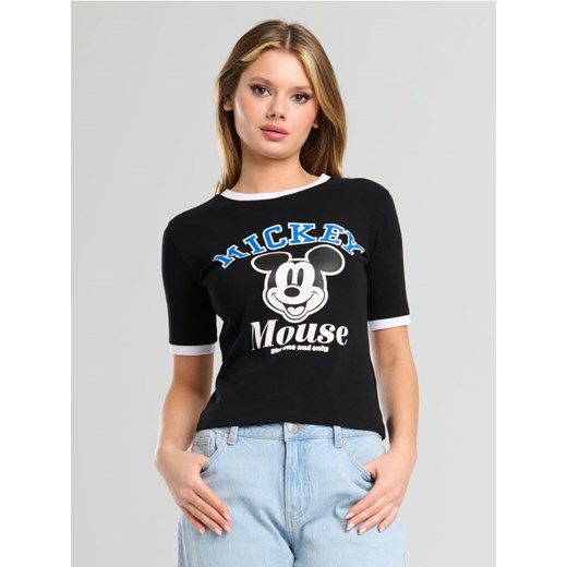 Sinsay - Koszulka z nadrukiem Mickey Mouse - czarny ze sklepu Sinsay w kategorii Bluzki damskie - zdjęcie 185804118