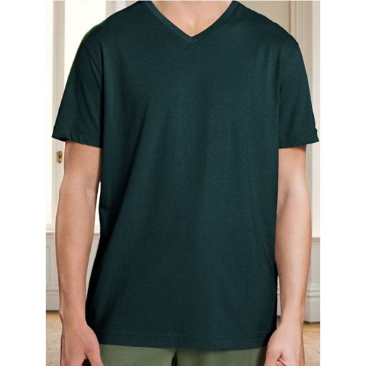 Sinsay - Koszulka z dekoltem w serek - zielony ze sklepu Sinsay w kategorii T-shirty męskie - zdjęcie 185804136