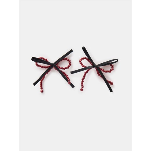 Sinsay - Kolczyki z koralikami w kształcie kokardy - wielobarwny Sinsay One Size Sinsay