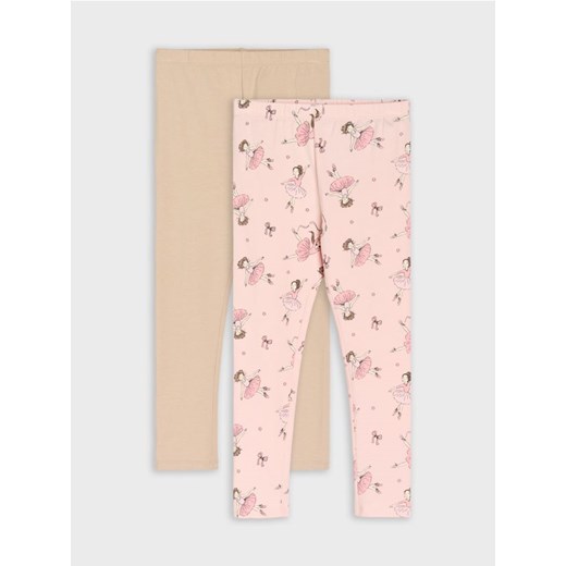 Sinsay - Bawełniane legginsy 2 pack - wielobarwny ze sklepu Sinsay w kategorii Spodnie dziewczęce - zdjęcie 185804268