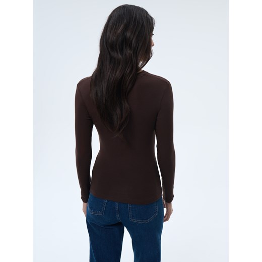 Mohito - Brązowa bluzka z dodatkiem wełny - brązowy Mohito XS Mohito