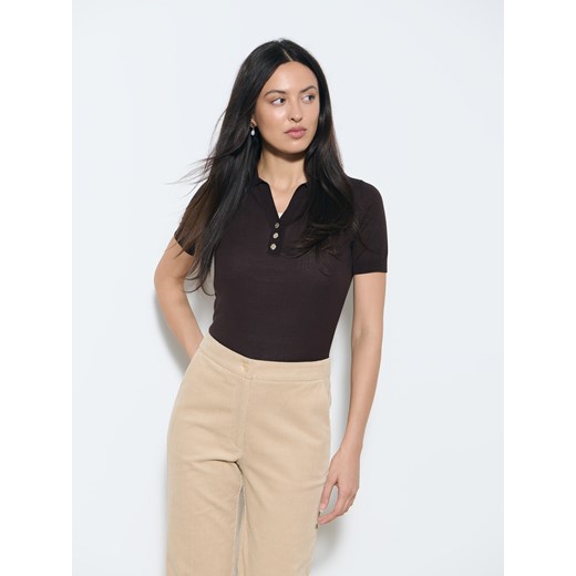 Mohito - Sweter z dodatkiem jedwabiu - brązowy ze sklepu Mohito w kategorii Swetry damskie - zdjęcie 185804836