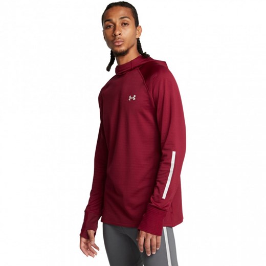 Męski longsleeve do biegania Under Armour UA Launch Elite Cw Balaclava Hoody - czerwony ze sklepu Sportstylestory.com w kategorii Bluzy męskie - zdjęcie 185805457