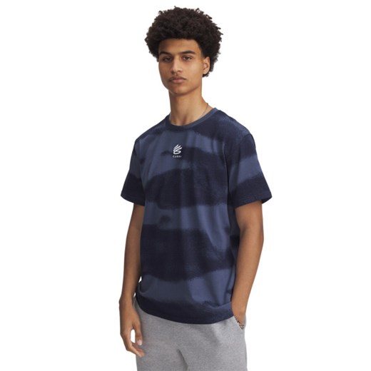 Męska koszulka do koszykówki Under Armour Curry Logo Heavyweight - granatowa ze sklepu Sportstylestory.com w kategorii T-shirty męskie - zdjęcie 185805535