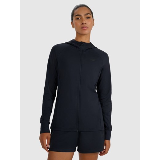 Damska bluza treningowa 4F 4FWMM00TFSWF653 - czarna ze sklepu Sportstylestory.com w kategorii Bluzy damskie - zdjęcie 185805649