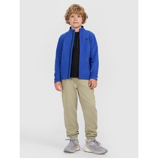 Chłopięcy polar ze stójką 4F 4FJWAW25TFLEM413 - niebieski ze sklepu Sportstylestory.com w kategorii Bluzy chłopięce - zdjęcie 185806009