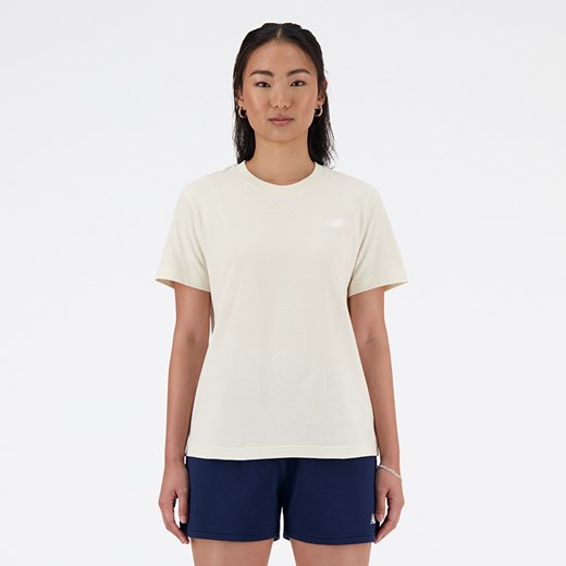 Koszulka damska New Balance WT41509LIN – beżowa ze sklepu New Balance Poland w kategorii Bluzki damskie - zdjęcie 185808837