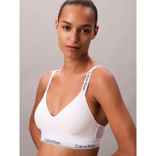 Calvin Klein Biustonosz damski - usztywniany Kobiety Dżersej biały jednolity ze sklepu vangraaf w kategorii Biustonosze - zdjęcie 185809158