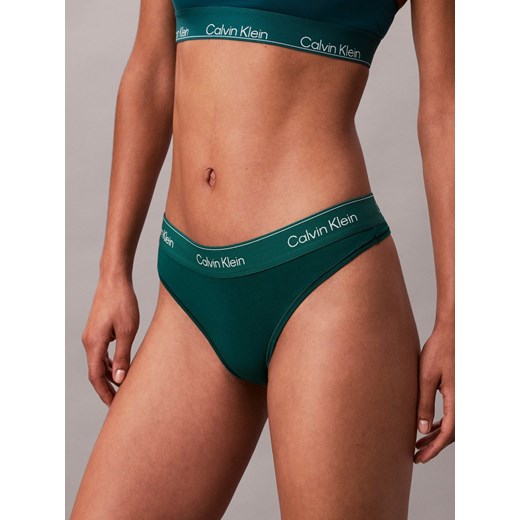 Calvin Klein Stringi Kobiety Bawełna jodłowy jednolity ze sklepu vangraaf w kategorii Majtki damskie - zdjęcie 185809159