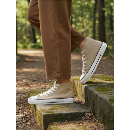 Sinsay - Trampki za kostkę - beżowy Sinsay 37 Sinsay