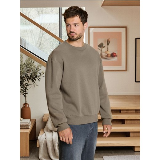 Sinsay - Bluza basic comfort fit - brązowy ze sklepu Sinsay w kategorii Bluzy męskie - zdjęcie 185811619