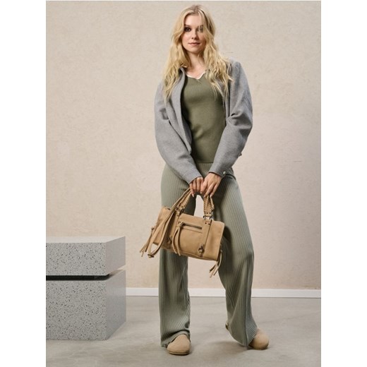 Sinsay - Spodnie wide leg - zielony Sinsay XL Sinsay
