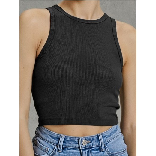 Sinsay - Crop top bez rękawów - czarny ze sklepu Sinsay w kategorii Bluzki damskie - zdjęcie 185811765