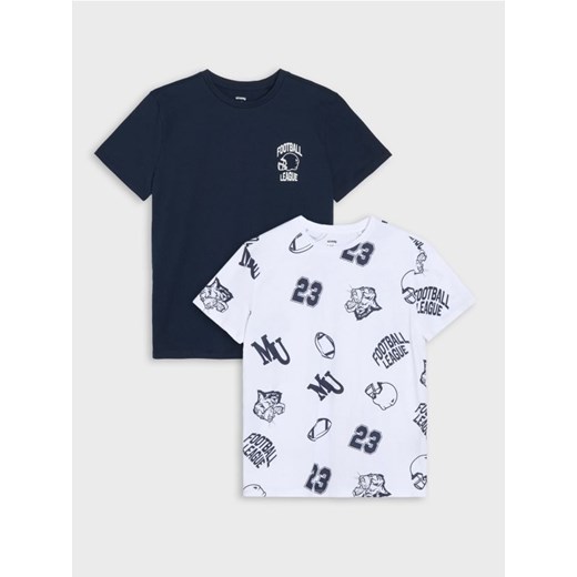 Sinsay - Koszulki 2 pack - granatowy ze sklepu Sinsay w kategorii T-shirty chłopięce - zdjęcie 185811779