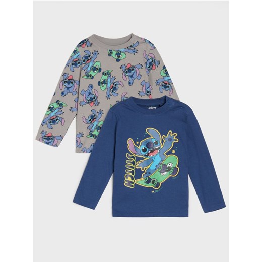 Sinsay - Koszulki z długimi rękawami 2 pack Stitch - granatowy - id: 735EM-59X - marki Sinsay - 185811826 Sinsay - Koszulki z długimi rękawami 2 pack Stitch - granatowy ze sklepu Sinsay w kategorii T-shirty chłopięce - zdjęcie 185811826