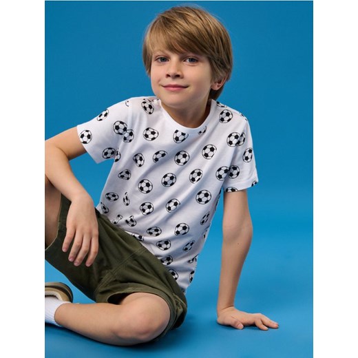 Sinsay - Koszulka z motywem piłkarskim - biały ze sklepu Sinsay w kategorii T-shirty chłopięce - zdjęcie 185811857
