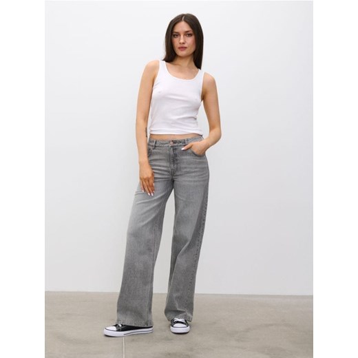 Sinsay - Jeansy wide leg - szary ze sklepu Sinsay w kategorii Jeansy damskie - zdjęcie 185811878