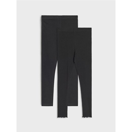 Sinsay - Bawełniane legginsy 2 pack - czarny ze sklepu Sinsay w kategorii Spodnie dziewczęce - zdjęcie 185811948