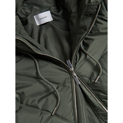 Reserved - Pikowany płaszcz - zielony Reserved M Reserved