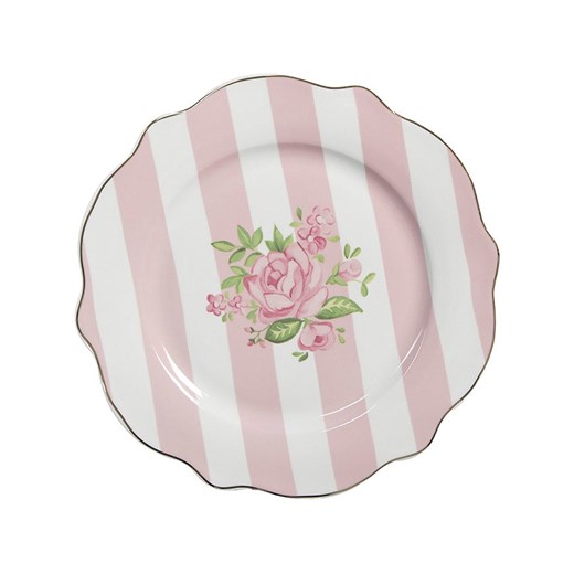 Clayre &amp; Eef Talerz śniadaniowy w kolorze jasnoróżowym - Ø 20 cm ze sklepu Limango Polska w kategorii Naczynia - zdjęcie 185816248