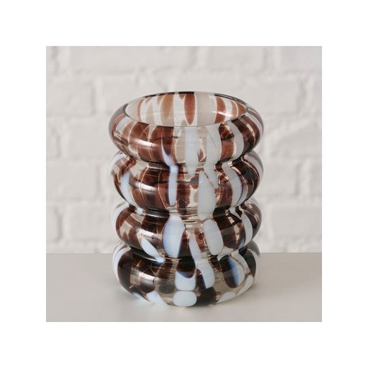 Boltze Świecznik &quot;Tocka&quot; w kolorze brązowo-białym - wys. 10 x Ø 8,5 cm ze sklepu Limango Polska w kategorii Świeczniki - zdjęcie 185816378