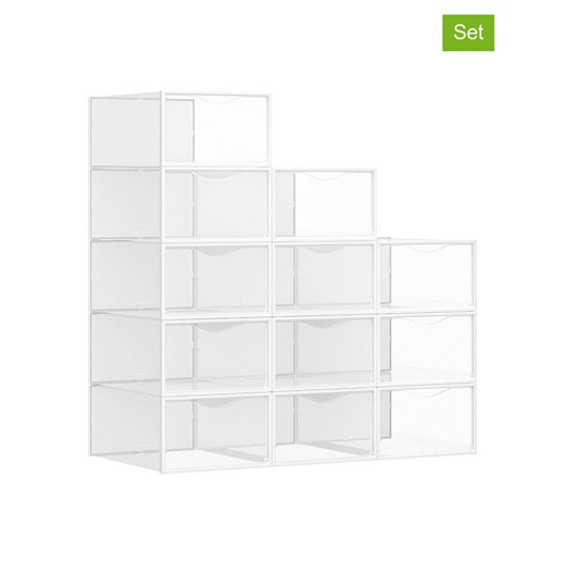 Songmics Pudełka (12 szt.) w kolorze białym na buty - 23 x 14,5 x 33,2 cm ze sklepu Limango Polska w kategorii Szafy - zdjęcie 185816447