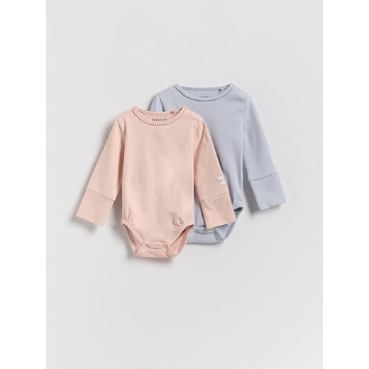 Reserved - Bawełniane body 2 pack - brudny róż ze sklepu Reserved w kategorii Odzież dla niemowląt - zdjęcie 185817375