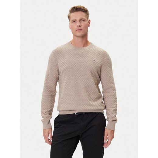 Gant Sweter 8030261 Beżowy Regular Fit ze sklepu MODIVO w kategorii Swetry męskie - zdjęcie 185817678