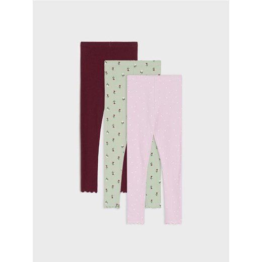 Sinsay - Legginsy z prążkowanej dzianiny 3 pack - wielobarwny ze sklepu Sinsay w kategorii Spodnie dziewczęce - zdjęcie 185818885