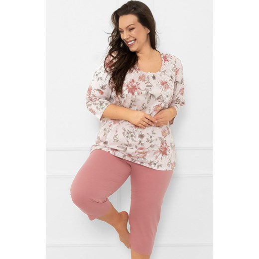 Bawełniana piżama damska Betula, Kolor jasnoróżowy-wzór, Rozmiar M, Italian Fashion ze sklepu Primodo w kategorii Piżamy damskie - zdjęcie 185821368