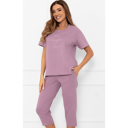 Bawełniana piżama damska wrzosowa Ksara, Kolor wrzosowy, Rozmiar S, Italian Fashion ze sklepu Primodo w kategorii Piżamy damskie - zdjęcie 185821435