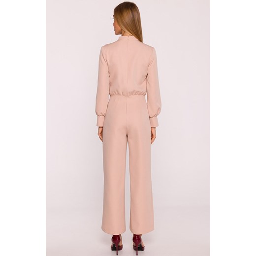 Moe kombinezon damski ze stójką beżowy M879, Kolor beżowy, Rozmiar L, MOE ze sklepu Primodo w kategorii Kombinezony damskie - zdjęcie 185821539
